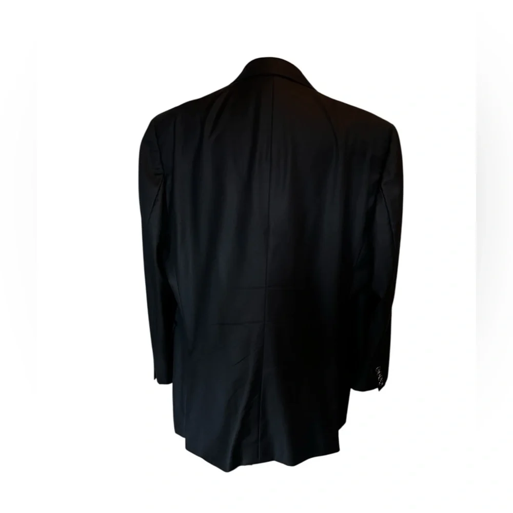 Jack Victor E Thomas Bespoke 45R Black Wool/Cashmere 2 Button Suit Jacket